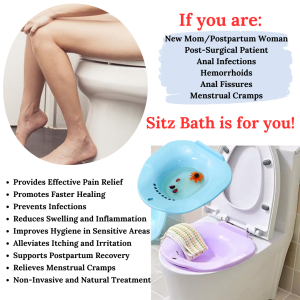 Sitz Bath for New Mom/Postpartum Care Post-Surgical Patient Anal Infections Hemorrhoids / Almoranas Anal Fissures Menstrual Cramps Pain Relief Promotes Faster Healing Prevents Infections Reduces Swelling and Inflammation Sitz Bath Tub Sitz Basin