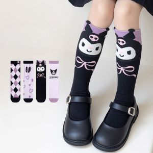 Kawaii Sanrio Kids Socks Kuromi Cartoon Anime Middle Tube Socks Summer Mesh Socks Soft Cotton