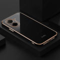 Jingsanc เคสเคลือบสำหรับโทรศัพท์ C71 POCO Case กันกระแทกสุดหรูขอบตรง TPU แบบนิ่มเคสกันชนโลหะชุบสองด้านพร้อม A14-1ฝาหลังป้องกันเลนส์เต็มรูปแบบ. 