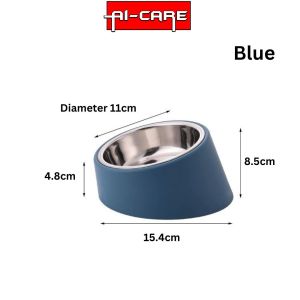 Pet Double Bowl Stainless Steel Anti-Food Leakage Bowl Detachable For Cat and Dogs Mangkuk Kucing