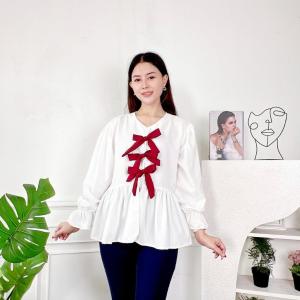 AQILA - Lusy RIbbon Blouse | Atasan Wanita lucu motif pita