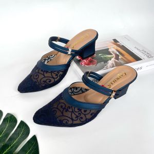 SANDAL BUSTONG BRUKAT WANITA  HEELS PESTA-SENDAL HAK TAHU BRUKAT CHUNKY 5CM-HEELS PESTA WANITA TERBARU-HEELS WANITA PESTA