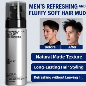 Mens Styling Soft Hair Mud Matte Wax Hair Clay Long Lasting Stereotype Cologne Hair Balm Refreshing Fluffy Easy Wash No White Flakes 男士造型软发泥