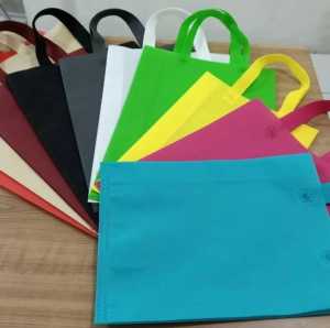 12 tas Lusinan Uk 25x35x10 cm Sedang Tas Kain Spunbond Goodie Bag Lebaran Idul Fitri Totebag Parcel