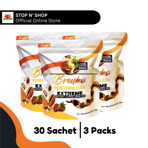 Brusko Pouch Extreme Coffee – Herbal Coffee Drink with Premium Coffee Blend 3 Pouch