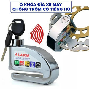 Khóa phanh đĩa xe máy chống trộm Ổ khóa đĩa xe máy ALARM chống trộm có còi hú báo động bảo hành 24 tháng