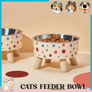 Elevated Cats Feeder Bowl Anti-choking Raised Cat Food Water Bowl With Stand Pet Feeding Drinking Supplies bowls for cats dogs