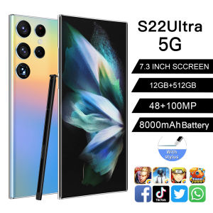 【CAN COD+READY】Original phone S22 Ultra 5G S22Ultra 5G 7.3 Inch HD full screen hp 12G RAM 512GB ROM 48MP 100MP cheap cellphone washing warehouse Android 12.0 Face Recognition Unlocked Mobile Phones qualcomm 8000Mah