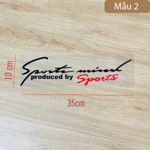 Decal dán xe Sport mind Miếng dán Sport Mind trang trí cho ô tô Tem dán Decal dán nắp capo xa hơi
