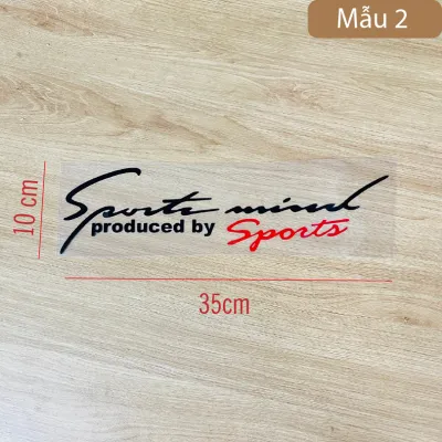 Decal dán xe Sport mind Miếng dán Sport Mind trang trí cho ô tô Tem dán Decal dán nắp capo xa hơi