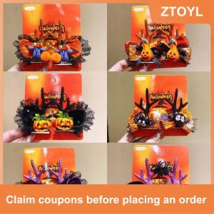 【ZTOYL】 อุปกรณ์เสริมผมฮาโลวีนตลกๆหมวกแม่มดกิ๊บติดผมรูปฟักทองค้างคาวตกแต่งกิ๊บติดผมสำหรับเด็กปาร์ตี้แต่งตัวหมวก