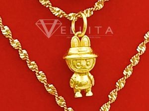 [VJ]NEW!!! Pendant "LABUBU" 999.9 Bangkok Gold Plated Persist916 <Loket LABUBU Terbaru>