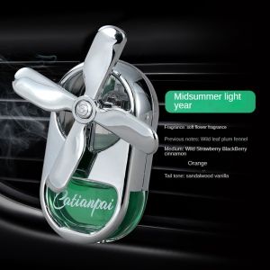 [Clearance Sale]น้ำมันหอมระเหยกลิ่นช่องลมในรถตกแต่งภายในรถน้ำหอมกังหันลมสี่ใบจี้สร้างสรรค์กำจัดกลิ่น