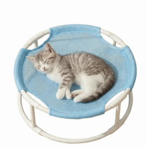 OUTOPEN Breathable Cat Elevated Bed Elevated Frame Round Cat Hammock Pet Supplies with Feather Toy Pet Cool Nest All Season