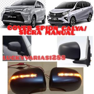 Cover Spion Model Lampu Calya / Sigra Type X/M 2016 - 2022  Lampu(Harga Sepasang) Carbon Hitam Chrome