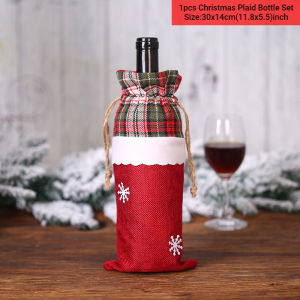 Christmas Decorations Faceless Santa Claus Doll Wine Bottle Cover Christmas Champagne Decoration Wine Bottle Bag Dropshipping