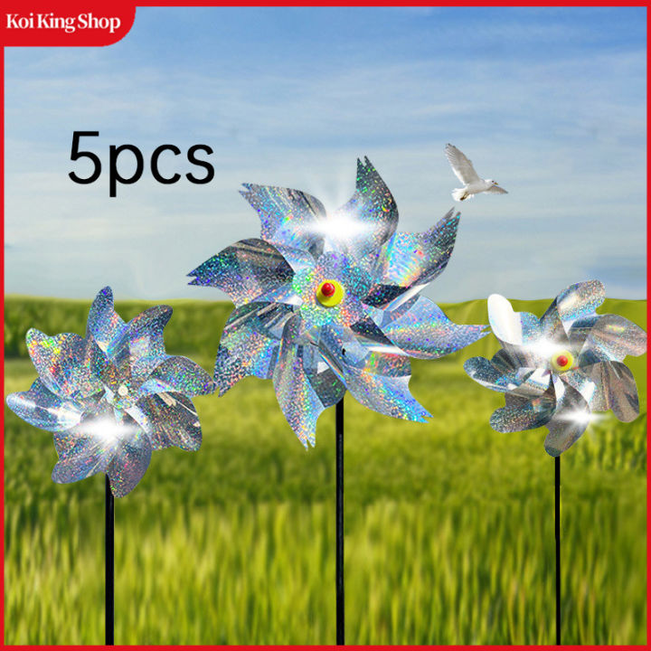 5pcs 18cm Bird Deterrent Pinwheels Scare Bird Windmill Reflective ...