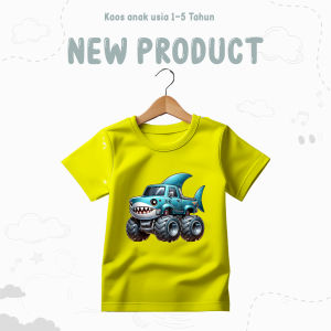 Kaos anak laki laki sablon digital gambar monster truck 100% Cotton Premium 1-5 tahun - SUPERKIDS