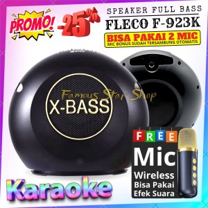 Speaker Bluetooth Portable Karaoke Type FLECO F-923K Free Microphone Wireless - Karaoke BT / USB/ TF CARD-Speaker Bluetooth / Salon Aktif / Salon Bluetooth / Speker Aktif / Salon Bluetooth / Speaker Aktif / Spiker Aktif / Subwoofer Aktif / Speker blutut