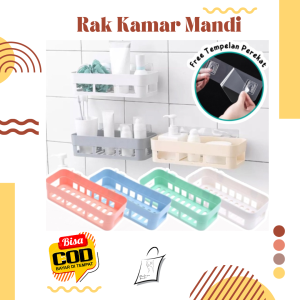 Rak Kamar Mandi Dapur Tempel Dinding / Tempat Penyimpanan Sabun Shampoo / Rak Kamar Mandi