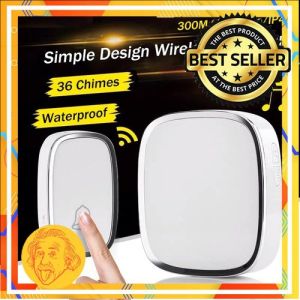 Bel Rumah Wireless Anti Air Dengan 36 Suara - Wireless Door Bell Waterproof 36 Sound Ring Music