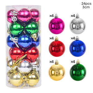 24pcs 4/6cm Christmas Ball Ornaments Xmas Balls Baubles Set with Stuffed Delicate Sparkling Christmas Tree Balls Decoration for Xmas Halloween Home DIY Decor Christmas Baubles Clear Fillable