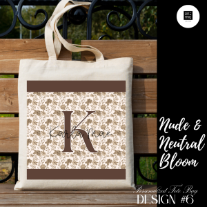 Personalized Tote Bag-Nude Neutral Bloom Edition (12x14)