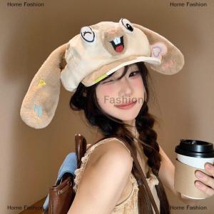 [COD] Home Fashion Cute Cartoon Long Ear Rabbit Octagonal Painter Hat For Women Girls Autumn Winter Casual Versatile Beret Gifts