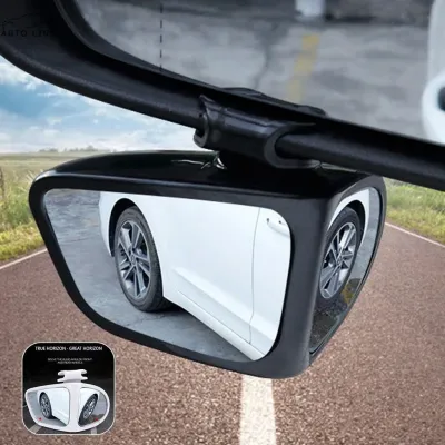 Gương cầu lồi 3D soi lề nhìn điểm mù bánh trước bánh sau và thân xe ô tô xoay 360 dán kẹp chắc chắn