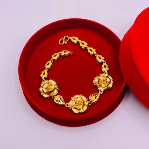 Lắc tay cô dâu màu vàng kiểu dáng hoa mai Trang sức ngày cưới dành cho cô dâu thiết kế hình hoa mai mã 02 trangsucmoiluatuoi.RIN