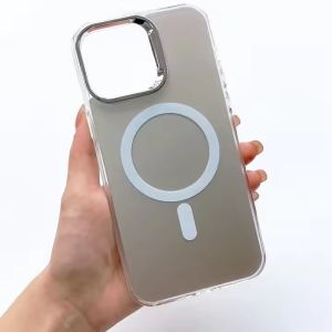 Hard Case Magnetik Matte Hologram Black Transparant Camera Black Grey Camera Chrome Model Kompatibel Untuk Samsung Galaxy S23 S23FE S23 Plus S23 Ultra S24 S24 Plus S24 Ultra S24 Fe