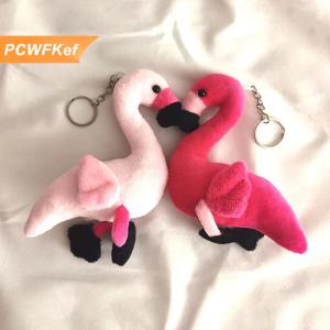 【PCWFKef】 ตุ๊กตานกฟลามิงโกน่ารักยัดไส้ตุ๊กตานุ่มพวงกุญแจของเล่นกระเป๋าเป้จี้เครื่องประดับของขวัญ