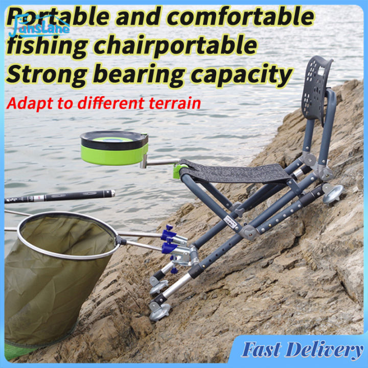FunsLane Outdoor Fishing Chairs For Uneven Ground Heavy Duty Fishing Camp Chair Portable Folding