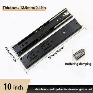 1 Pair 2Pcs Drawer Guide Slide Rail Three-Section Guide 10/16/18/20 Inch Drawer Roller Drawer Slider