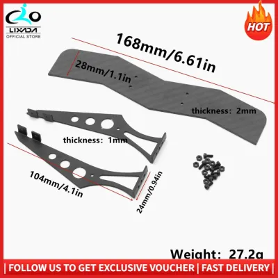 LIXADA RC Car Rear Spoiler RC Car Tail Wing Compact Replacement High Durability Universal Carbon Fiber for TT02 XV01 PTG2