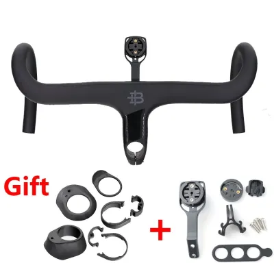 BLACK INC Full Carbon Fiber Road Bicycle Integrated Handlebar With Stem Carbon Road Handlebar for 28.6mm Fork