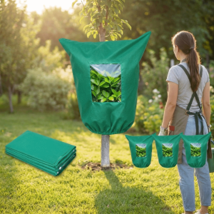 LAIFLE Non‑woven Plant Frost Protection Cover Breathable View Window Plant Protection Bag Multi-functional Anti-Frost Plant Covers for Outdoor Plant