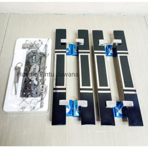 Paket Murah 4 pcs dan body kunci Handle pintu rumah dua daun minimalis terbaru 45 cm gagang pintu kuputarung tarikan pintu rumah