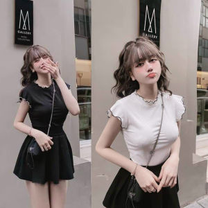 Áo croptop cổ tròn cuốn biên thời trang xixo chất thun borip cao cấp sang mịn đẹp