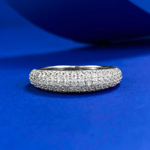 Sparkling All High Carbon Diamond Ring Ladies Anniversary Wedding Gift S925 Silver Plated 18K Gold Jewelry That Does Not Fade