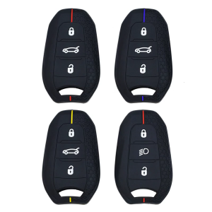 Full Protection Key Fob Case Protector Cover Silicone Car Key Case Shell for 208 308 408 Soft Waterproof Cover