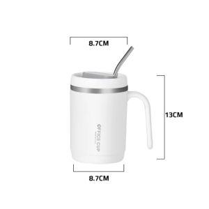 500ml Coffee Cup Water Cup High-Grade Insulation Cup With Straw Mug 304 Stainless Steel Tea Cup