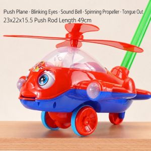 LITTLEX Có chuông Đồ chơi tập đi cho bé Có thể tháo rời Quà Tặng Máy bay đẩy tay trẻ em Tương tác Đồ chơi đẩy trẻ em Dành cho bé trai và bé gái