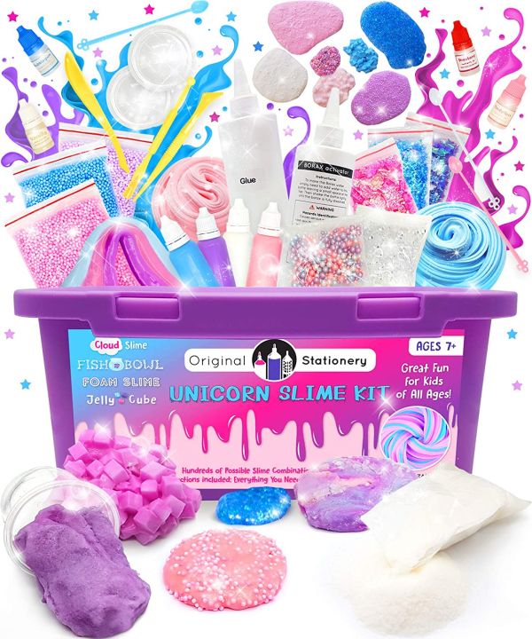 GirlZone Rainbow Candy DIY Slime Kit, Everything in One Egg to Make Rainbow  Slime, Fluffy Cloud Slime, Clear Butter Slime and More, Great Gift Idea and  Best Slime Kit for Girls Ages