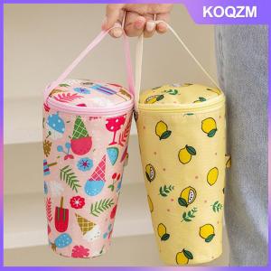 KOQZM Portable Milk Tea Tote Bag Heat Preservation Bag Eco-friendly Handbag Carrying Insulated Cup Cover Tumbler Cup Accessories