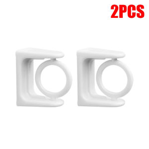 2/4PCS Curtain Rod Holder Clamp Hooks Adjustable Self Adhesive Clothes Rail Bracket 360 Rotation Plastic Triangle Ring Fixer
