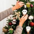 4Pcs White Owl Ornaments - Handmade Hanging Animal Ornaments, Christmas Decor - Ideal for Christmas Tree Decoration, Holiday Centerpiece, and Home Decor. 