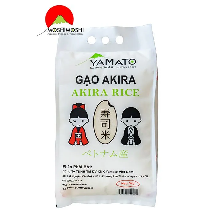 Gạo Nhật Bản Akira Rice 5kg Mềm Dẻo Ngọt Tự Nhiên, Dùng Nấu Cơm, Cuộn Sushi