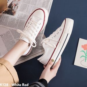SNEAKERS KANVAS IMPORT SEPATU WANITA KEKINIAN TERBARU TINGGI PUTIH HITAM KOREA CASUAL DEWASA REMAJA K128