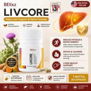 BElixz LIVCORE 30 Capsules – Milk Thistle Turmeric & Artichoke for Liver Detox Protection & Energy/Original Authentic